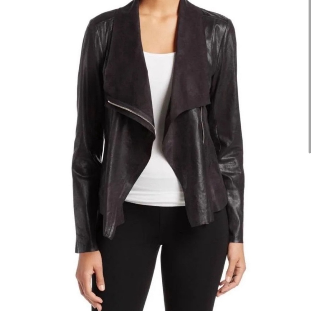 Calvin Klein Faux Leather Suede Moto Jacket